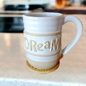 Dream Coffee/Tea Mug‎ 16 ounce with Wooden Coaster - NWOT